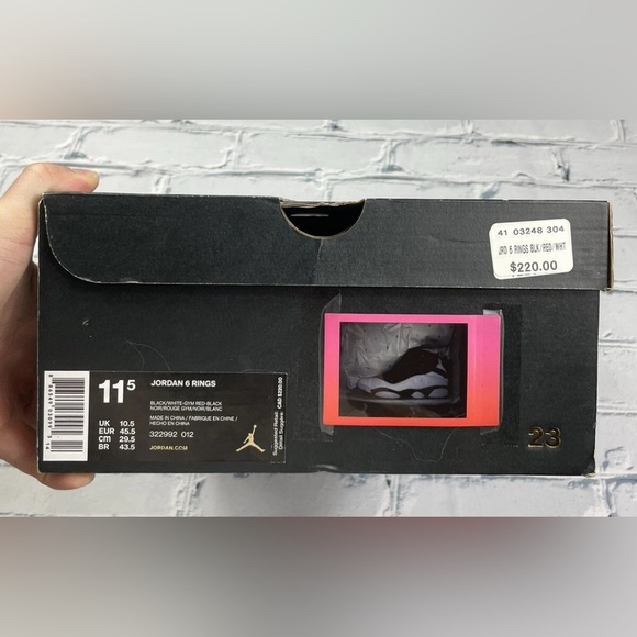 Air Jordan 6 Rings Basketball White Black Gym Red 322992-012 Size 11.5 W Box - Picture 13 of 13